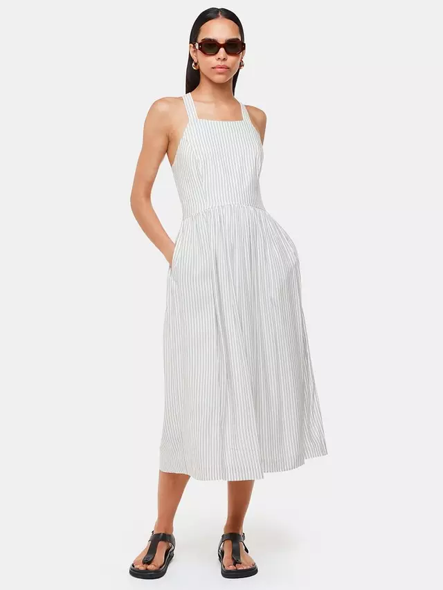 

Платье Whistles Luna Stripe Midi, цвет ivory/multi