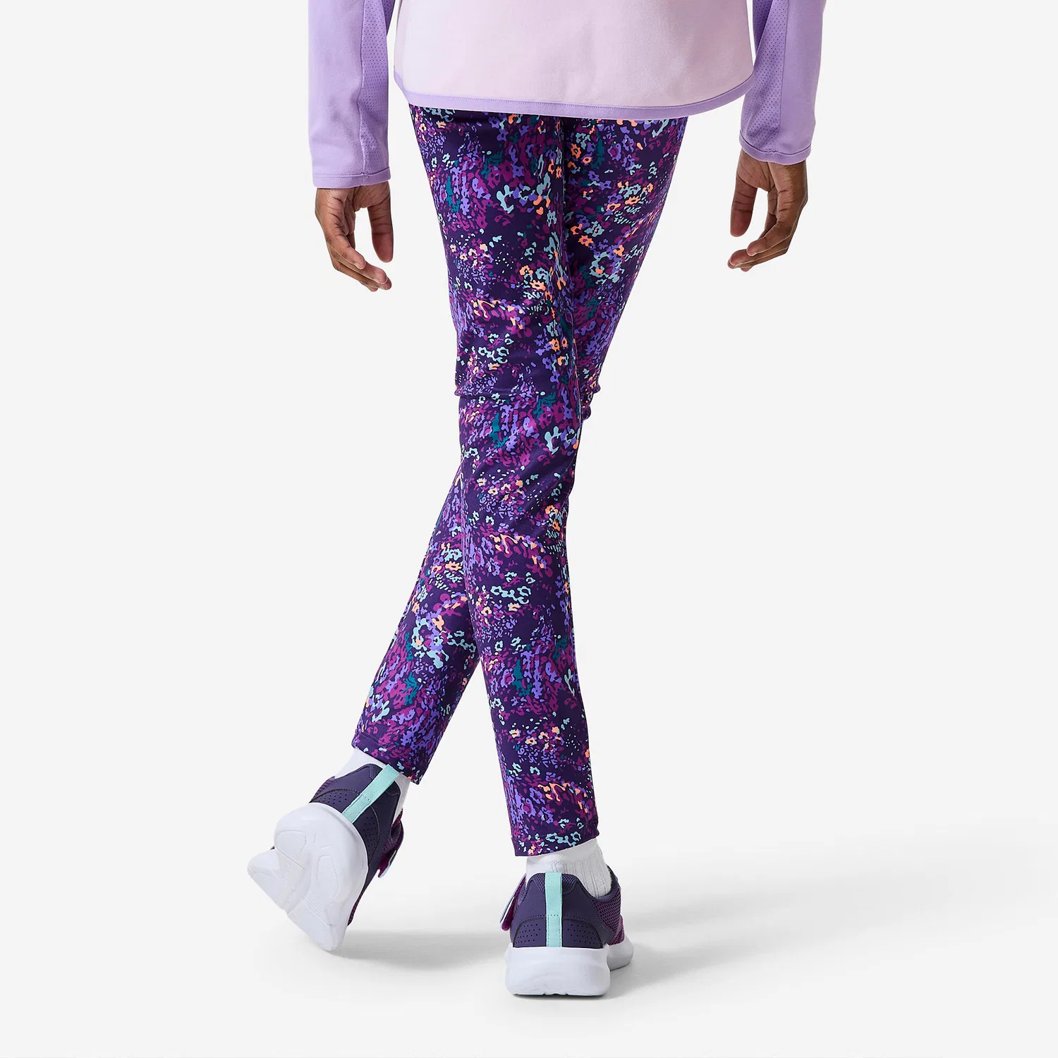 Детские леггинсы с принтом Madchen atmungsaktiv Decathlon, Orchideenviolett — фото 4