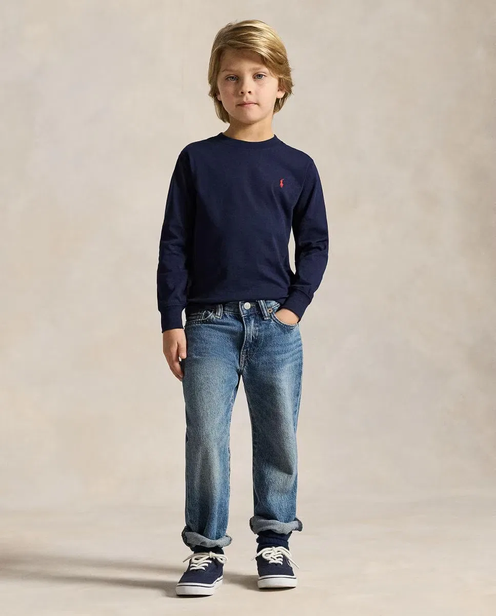 Детская футболка с длинным рукавом, Azul, Polo Ralph Lauren, темно-синий