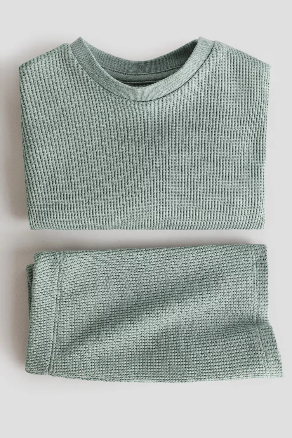 Комплект из двух предметов из хлопка с вафельной текстурой H&M, Grün — фото 2