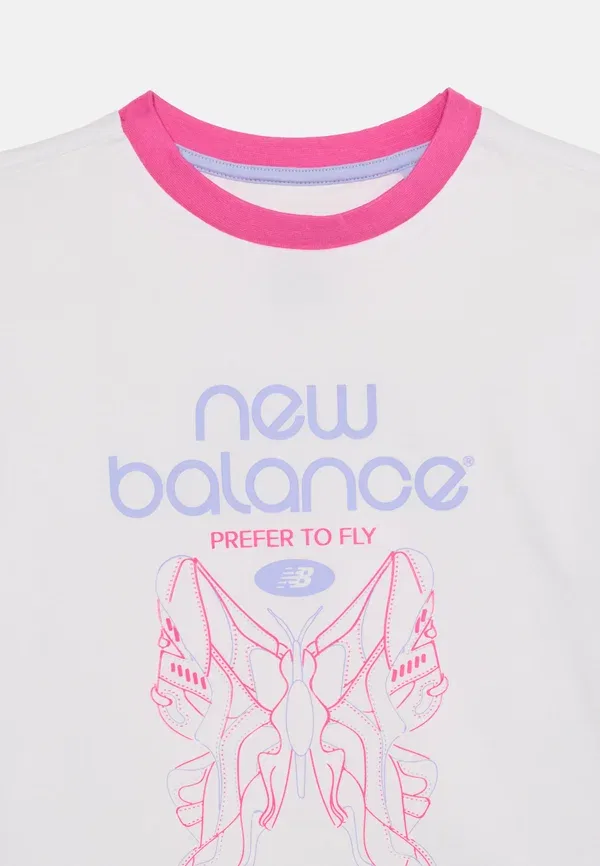 Футболка хлопковая Prefer to fly graphic tee, New Balance, Bright White, белый — фото 4