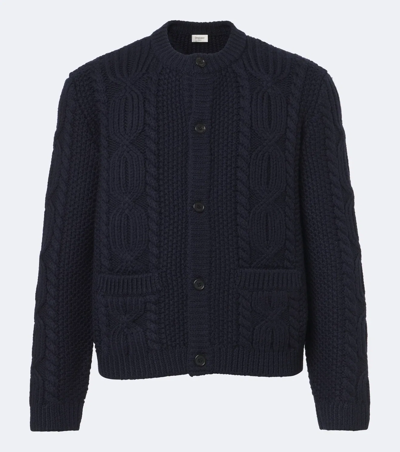 Кардиган из шерсти крупной вязки Saint Laurent, синий