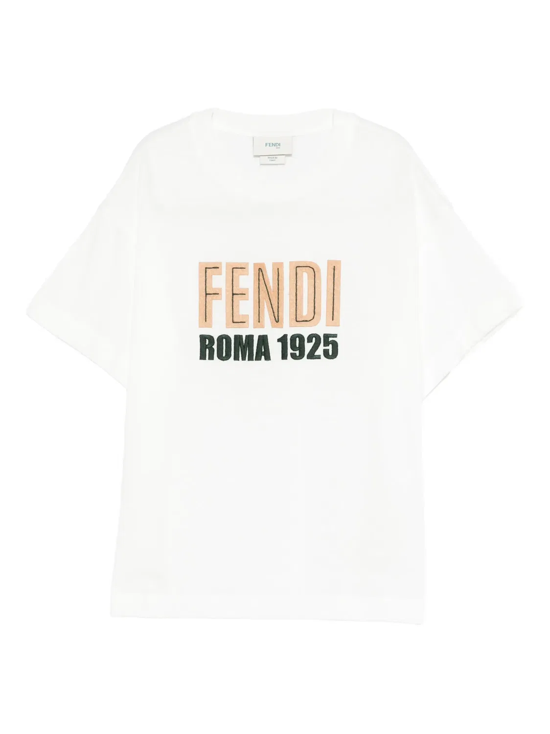 Футболка белого цвета с коротким рукавом FENDI, белый