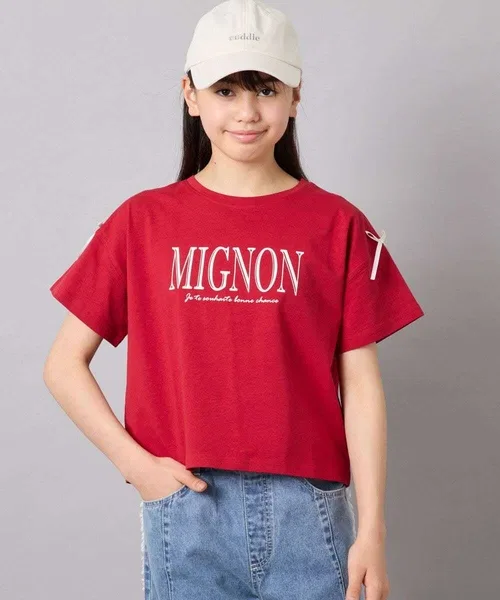 Детская футболка с принтом Ribbon Logo Print a.v.v, Красный — фото 2