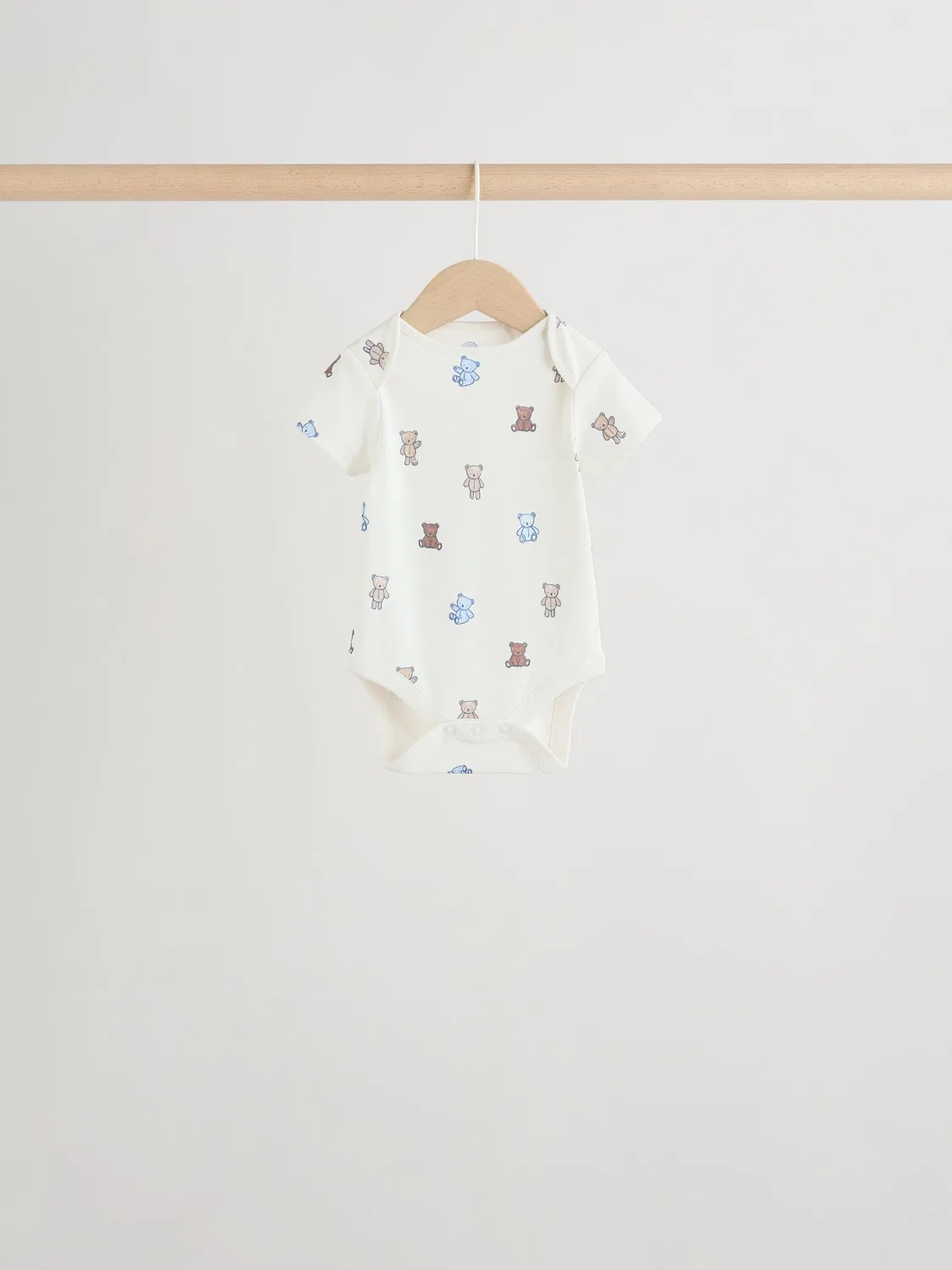 Комплект боди с коротким рукавом, 5 штук, Blue/Ecru Bear Next, голубой/экрю — фото 3