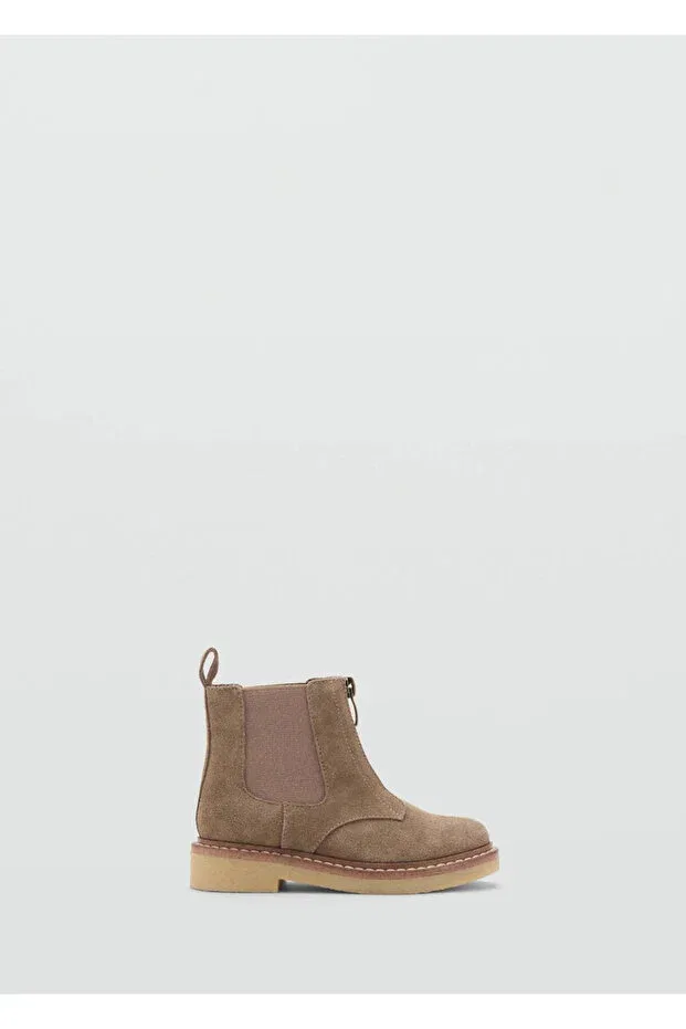 Детские ботильоны для девочек на плоской подошве Mango Baby, Medium Brown — фото 3