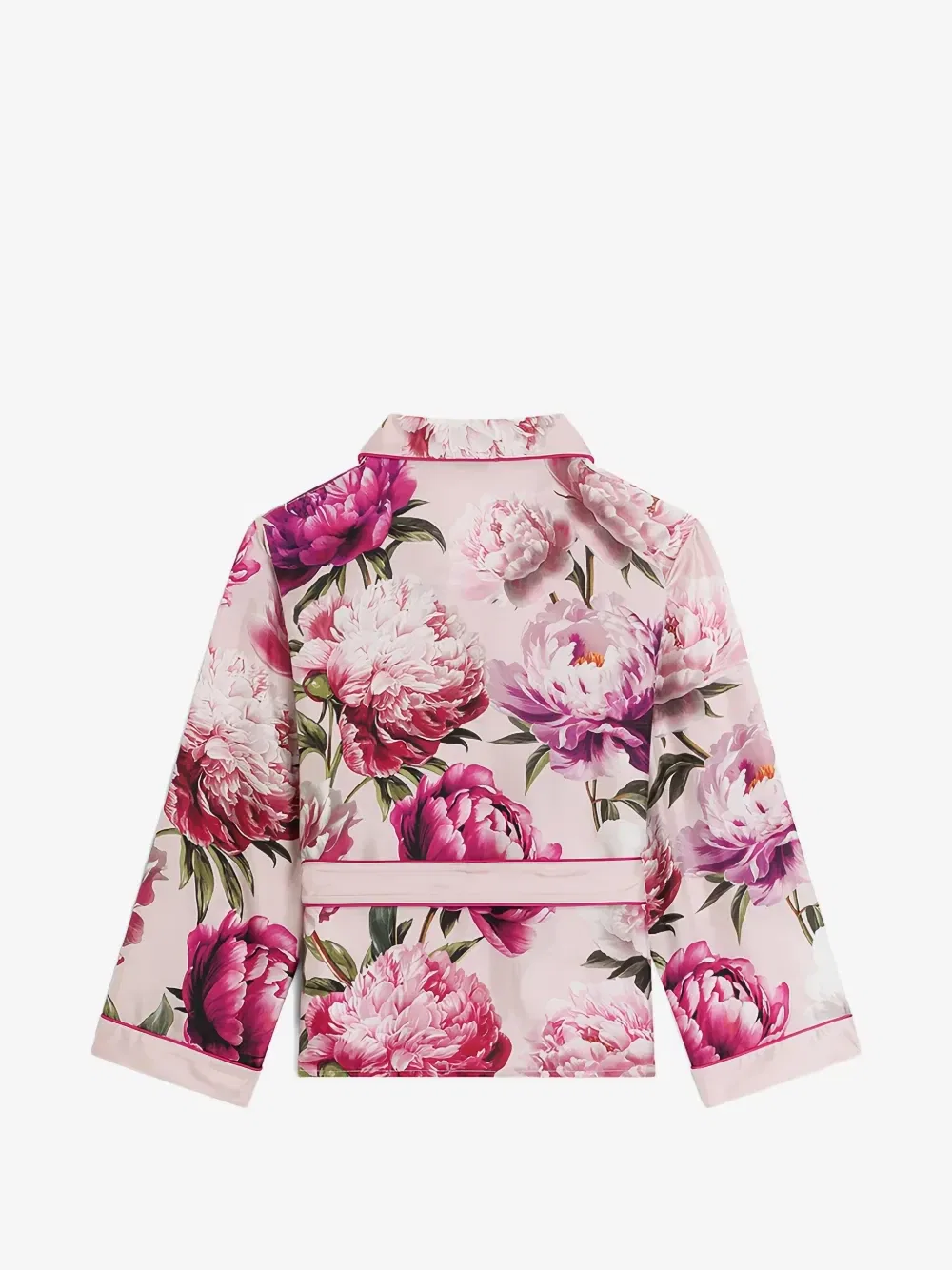 Рубашка из твила с цветочным принтом "пионы" Dolce & Gabbana Kids, розовый — фото 2