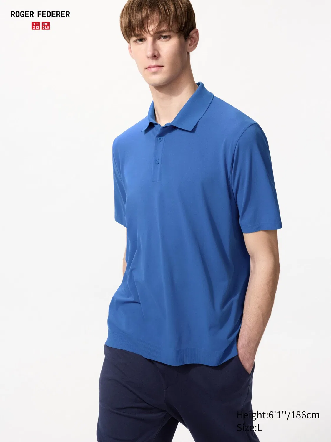 Рубашка поло Uniqlo Dry-Ex, спортивная, синий