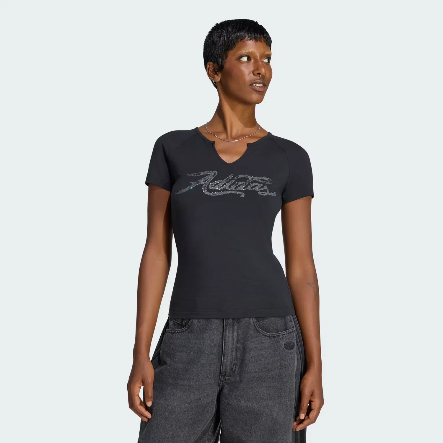 Женская футболка с графическим принтом Graphic Slim Tee Adidas Originals, черный