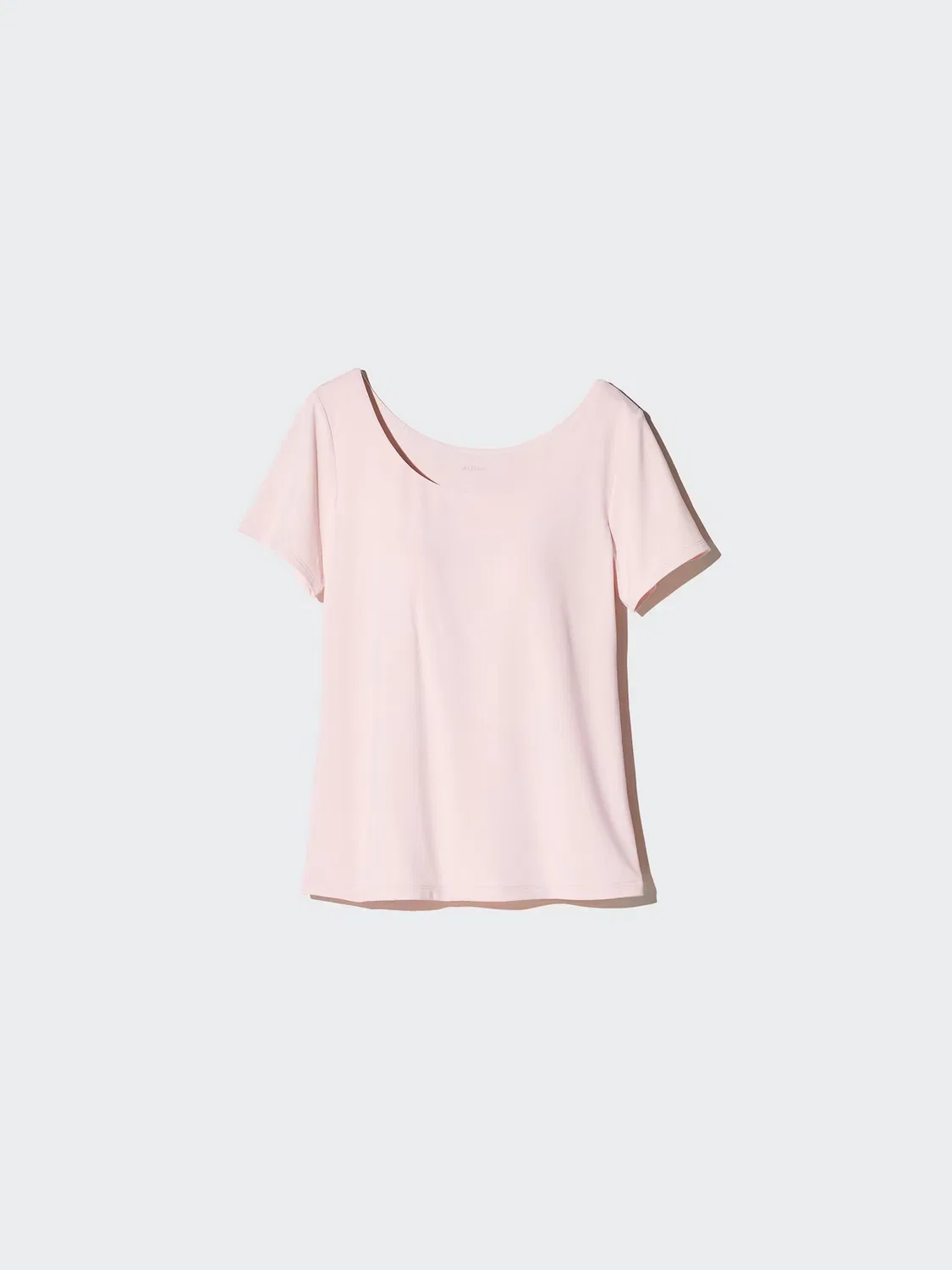 Футболка-бюстгальтер Uniqlo, с коротким рукавом базовый, розовый — фото 3