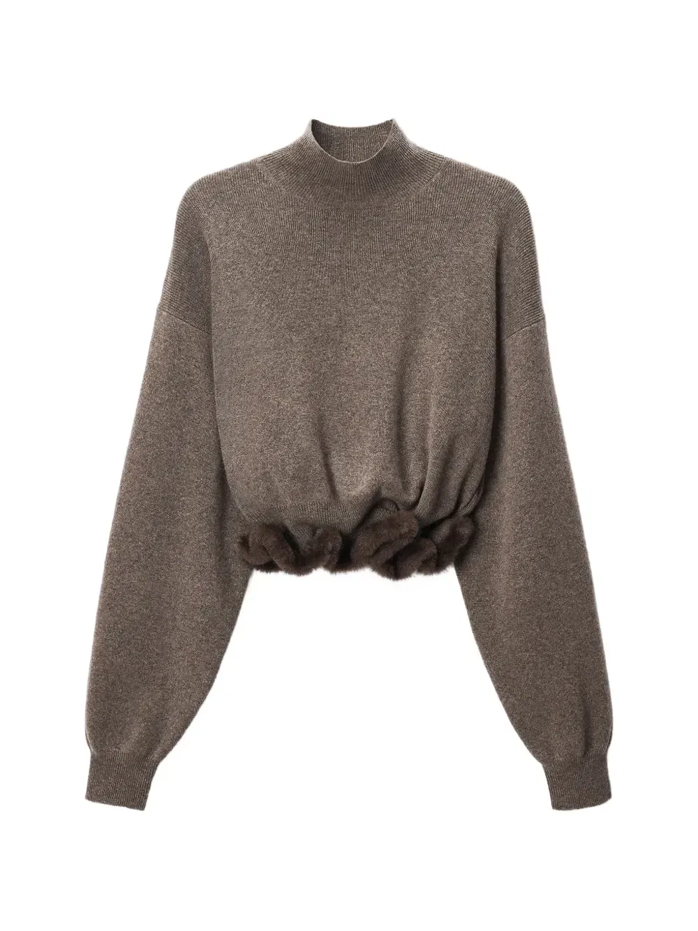 Водолазка с отделкой из искусственной норки Alexander Wang, коричневый