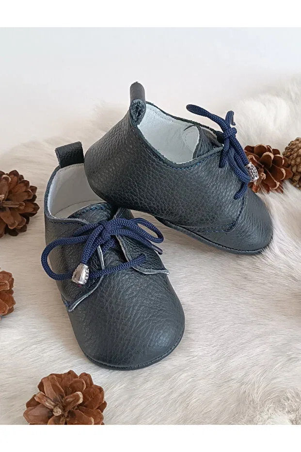 Детские туфли-лоферы из натуральной кожи Alfa Hodore, Navy Blue — фото 4
