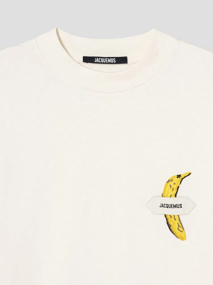 Футболка с принтом Le Tshirt Banane JACQUEMUS, Ivory — фото 3
