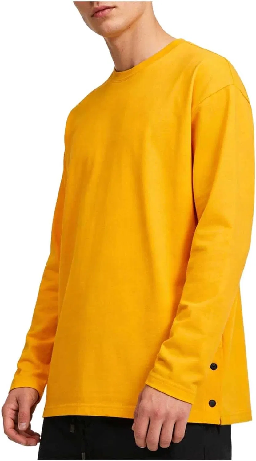 Мужская свободная футболка с длинным рукавом, Yellow