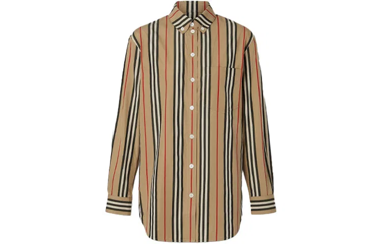 Женская рубашка с острым воротником Khaki Burberry, Khaki