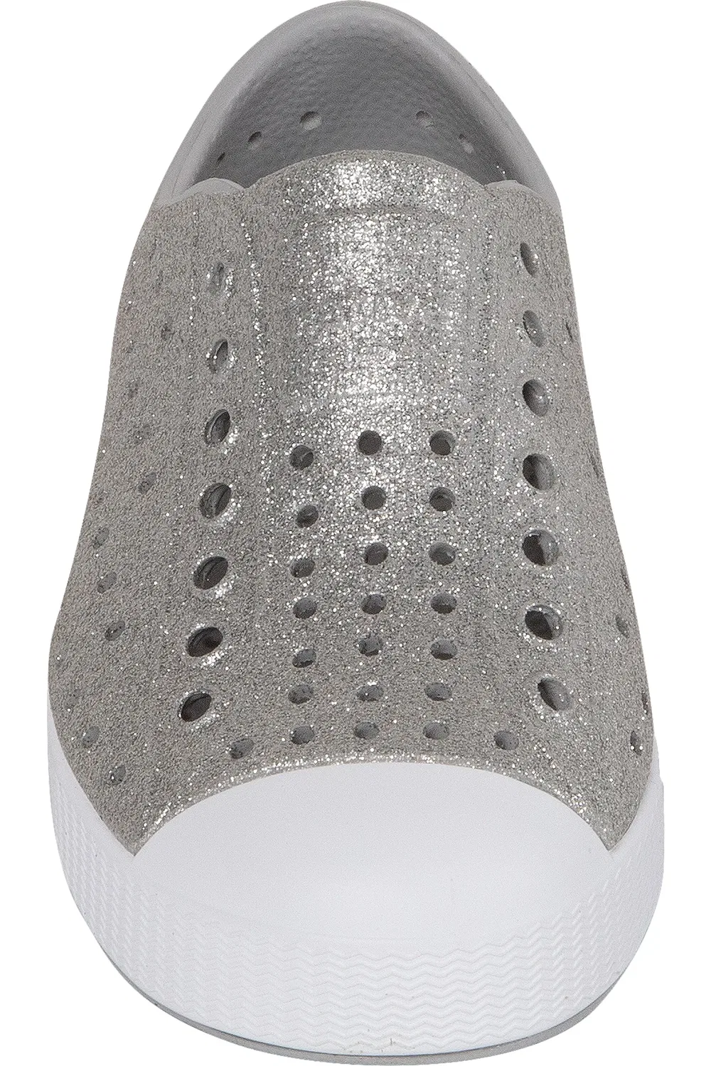 Детские кеды на плоской подошве Jefferson Bling Slip-On Native Shoes, Platinum Bling/Shell White — фото 4