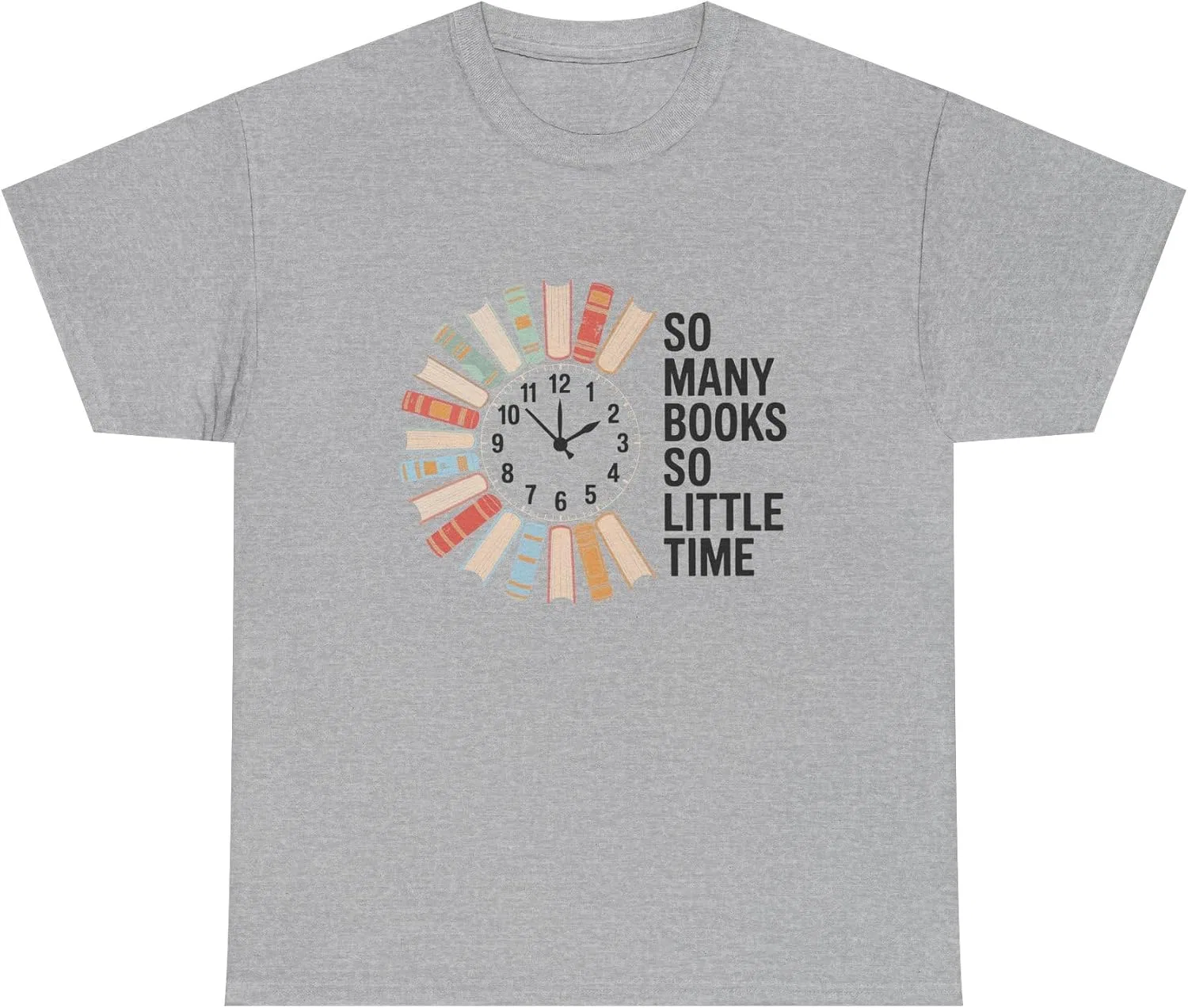 Женская футболка с принтом So Many Books So Little Time, серый меланж