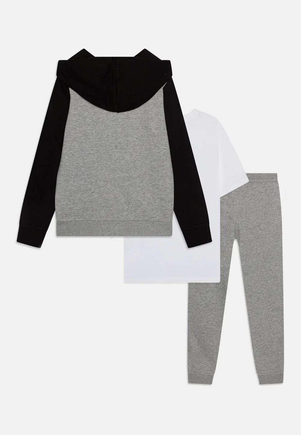 Комплект Jjkai с капюшоном на молнии - толстовка на молнии Jack & Jones Junior, Light Grey Melange/White — фото 2