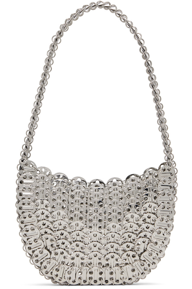 

Знаменитая сумка-луна 1969 года Rabanne, серебро