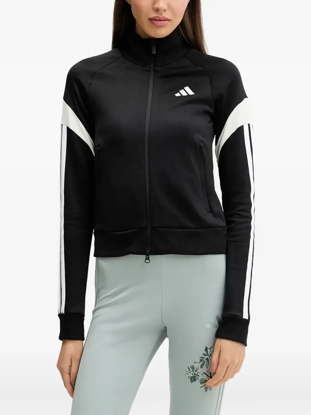Полосатая толстовка с логотипом Adidas, черный — фото 2