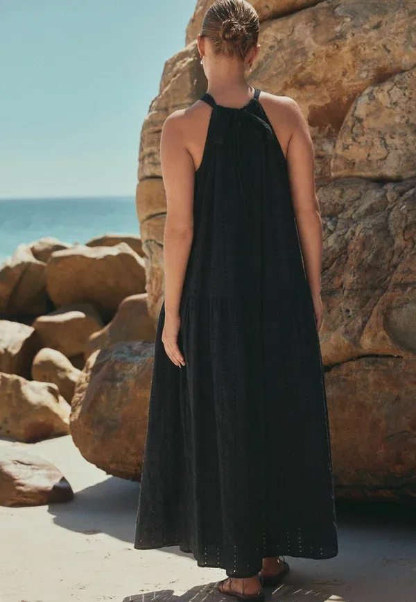 Платье макси хлопковое Tall fit - halter maxi dress Next, черный — фото 2