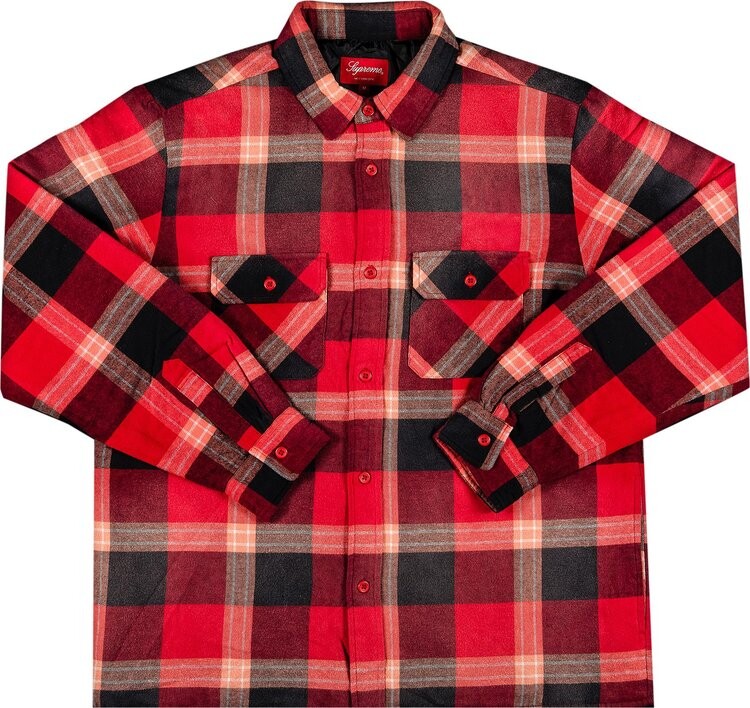 

Рубашка Supreme Quilted Flannel Shirt 'Red', красный