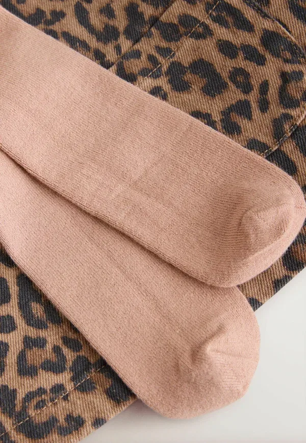 Комплект боди и колготок Animal print, Regular fit - pinafore long sleeve bodysuit & tights set, Next, Leopard print — фото 3