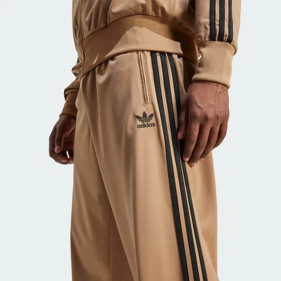 Спортивные брюки с эластичным поясом и манжетами, модель Firebird, adidas, Коричневый — фото 4