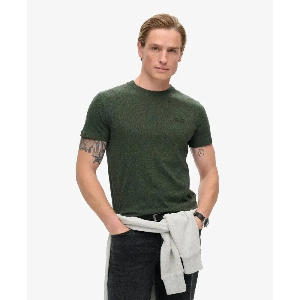 Мужская хлопковая футболка Superdry Essential, Grun — фото 3