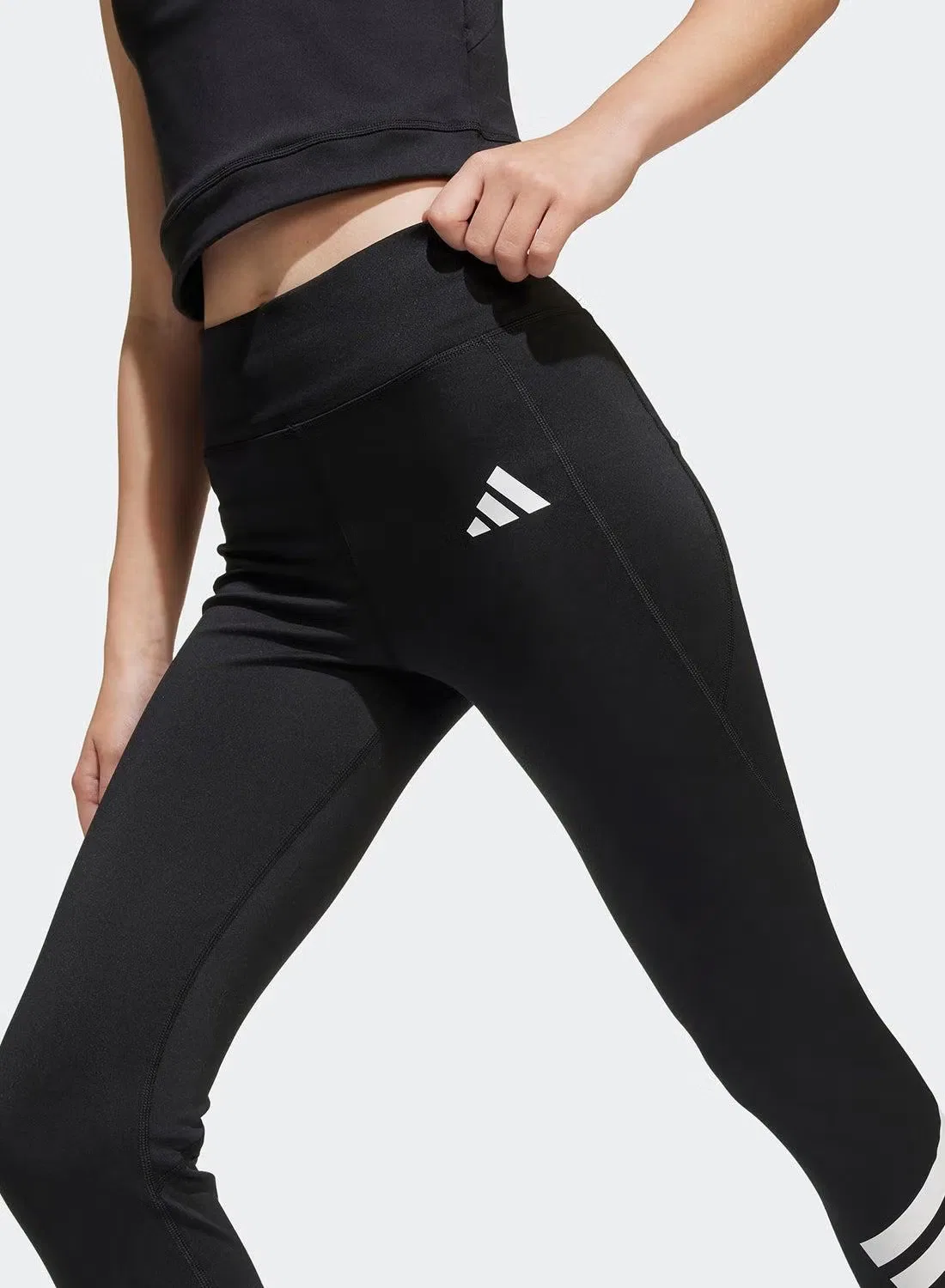 Леггинсы 7/8 с технологией отвода влаги All Sports Optime NXT Adidas, черный — фото 3