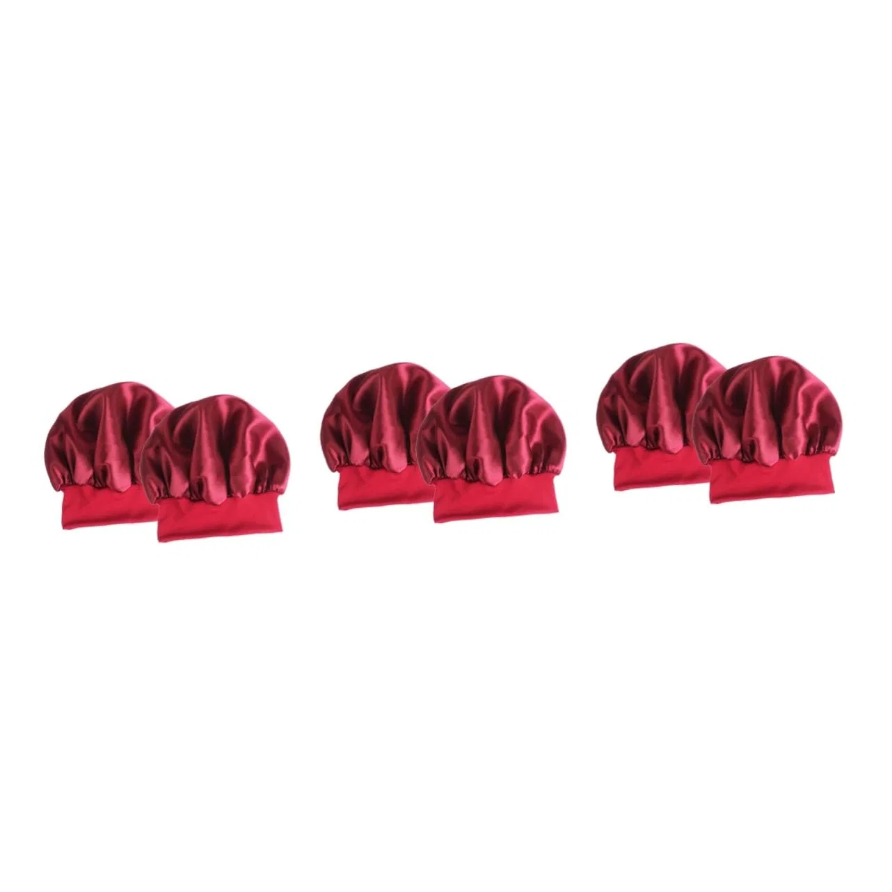 Шапочка для душа Satin, Amosfun, набор 6 шт, 30x30 см, красный