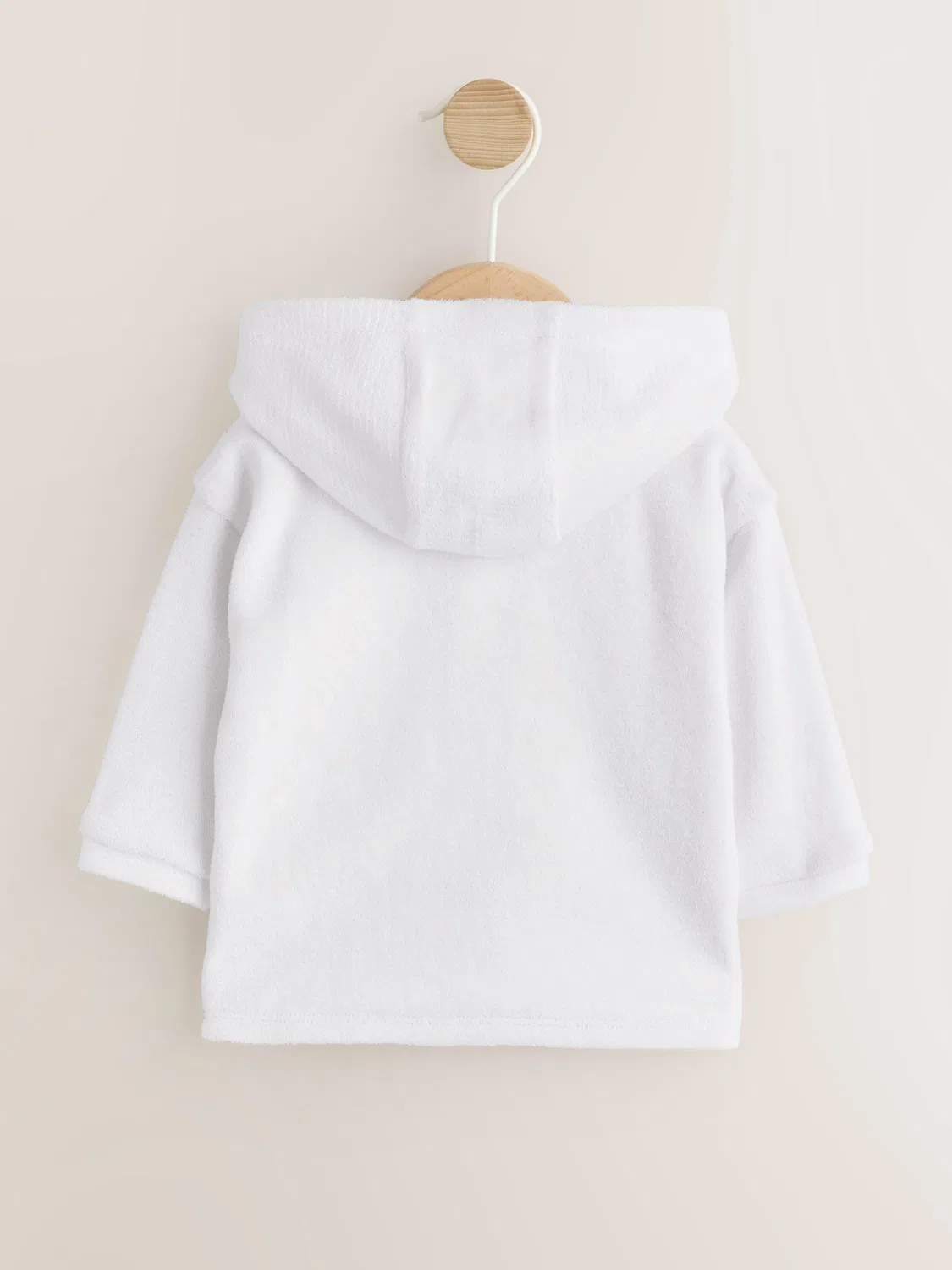 Детская куртка с капюшоном, махровая, White Towelling Jersey Next, белый — фото 2