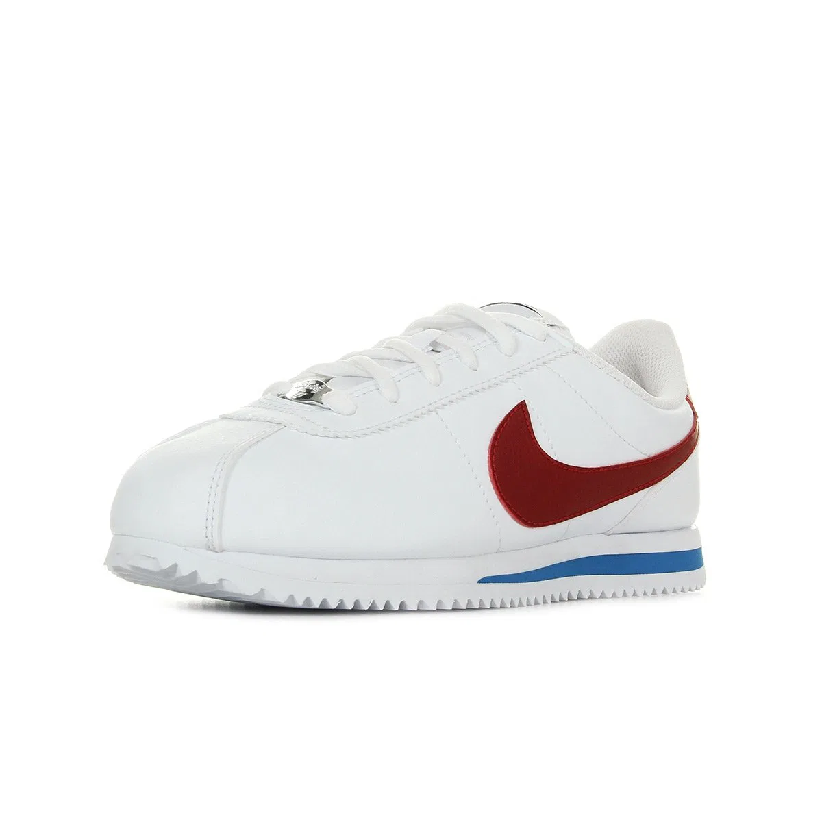 Детские кроссовки для мальчиков с кожаным верхом Cortez Basic Sl (Gs) NIKE, White White Varsity Red Black 103
