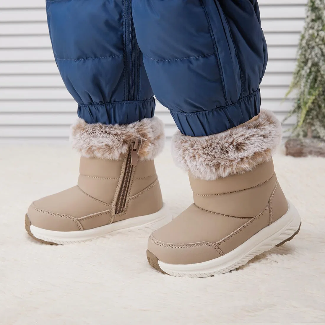 Детские зимние ботинки для девочек и мальчиков BMCiTYBM, Camel — фото 2