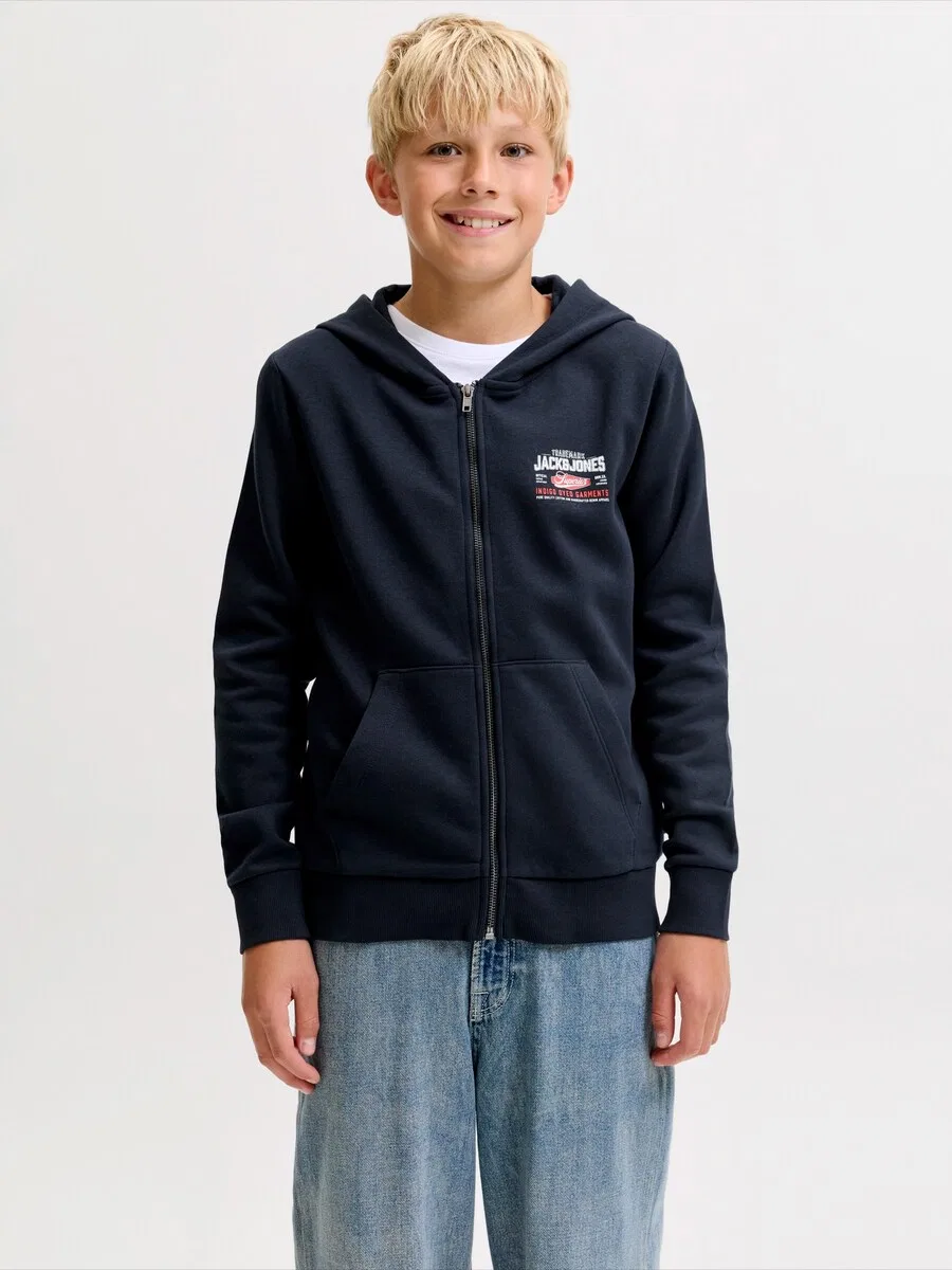 Детская толстовка на молнии Jack & Jones Junior, темно-синяя