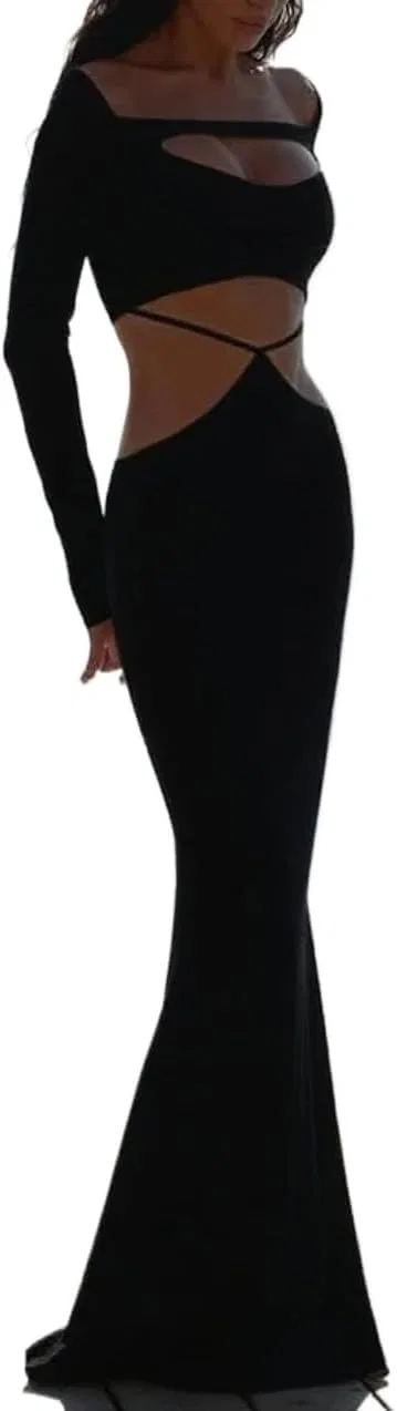 Женское вечернее платье с декольте Bodycon, Black