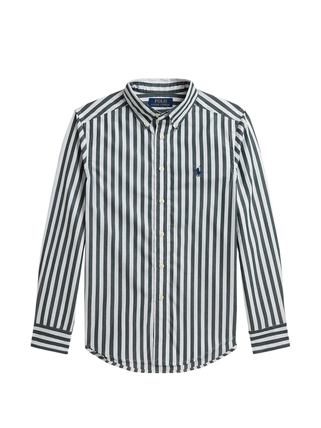 Поплиновая рубашка в полоску Polo Ralph Lauren Kids, белый