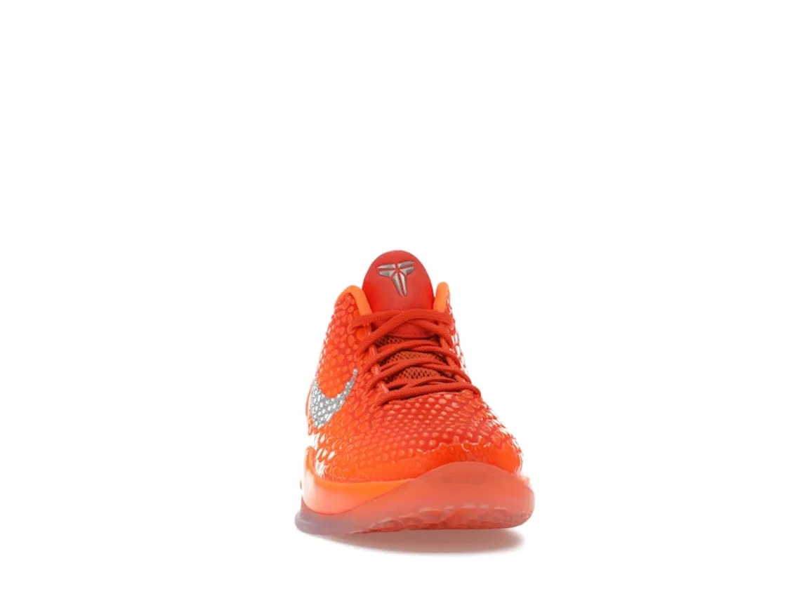 Детские кроссовки для баскетбола с низким профилем Nike Kobe 6, Total Orange/Metallic Silver/Cosmic Clay — фото 2