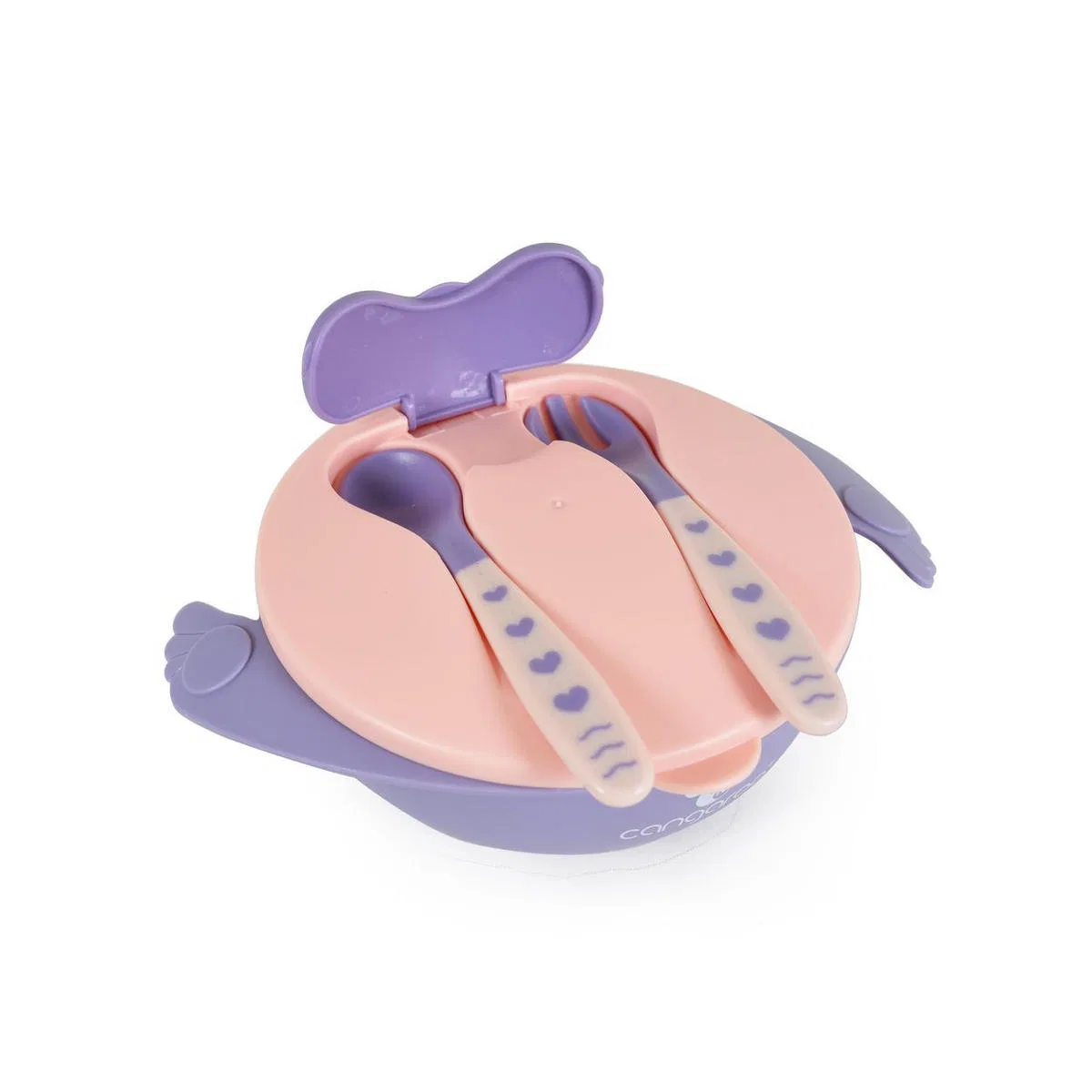 Детский набор посуды Cangaroo Jelly F1730, розовый, 300 мл, с крышкой и ручками, для путешествий — фото 3