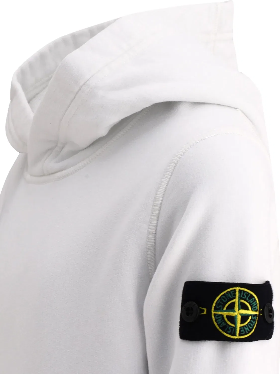 Худи с логотипом компаса из хлопка Stone Island, белый — фото 2