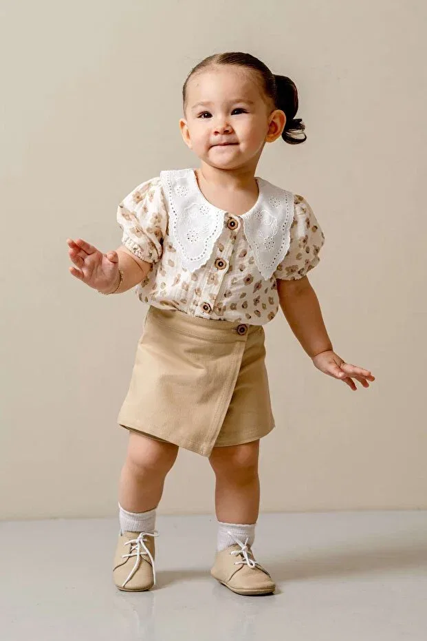 Детский комплект для девочек с коротким рукавом Young Jnf Kids, Beige