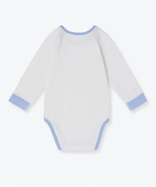 Боди с длинным рукавом 2 шт, Baby Ringer, Musinsa Standard Kids, белый/голубой — фото 3