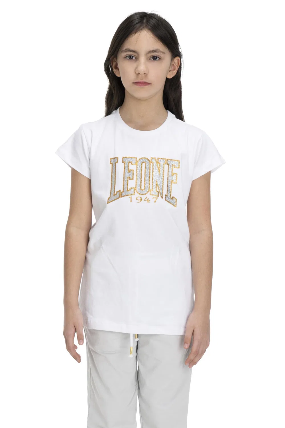 Детская футболка с блестящим принтом Leone 1947 Apparel, Weiß