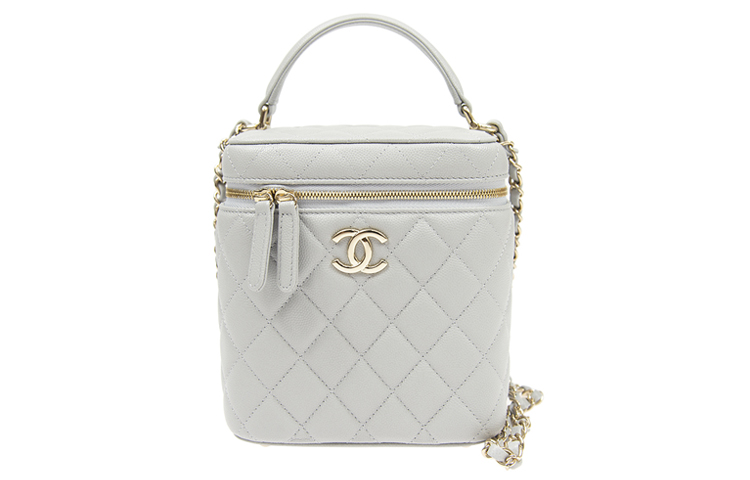

CHANEL Кожаная сумка через плечо женская серая