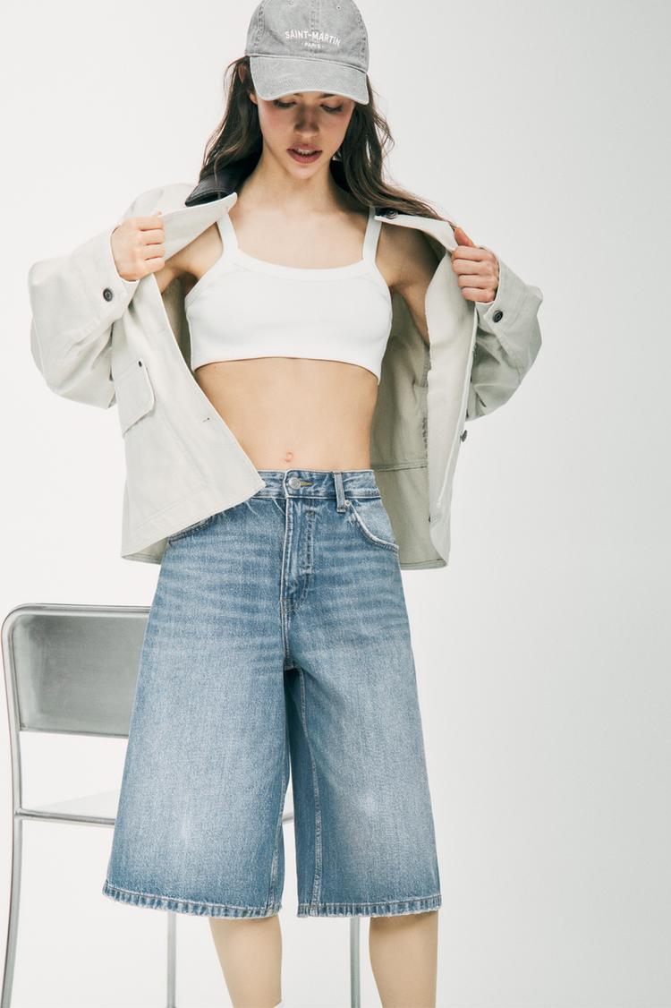

Низкорослые шорты Pull And Bear, синий