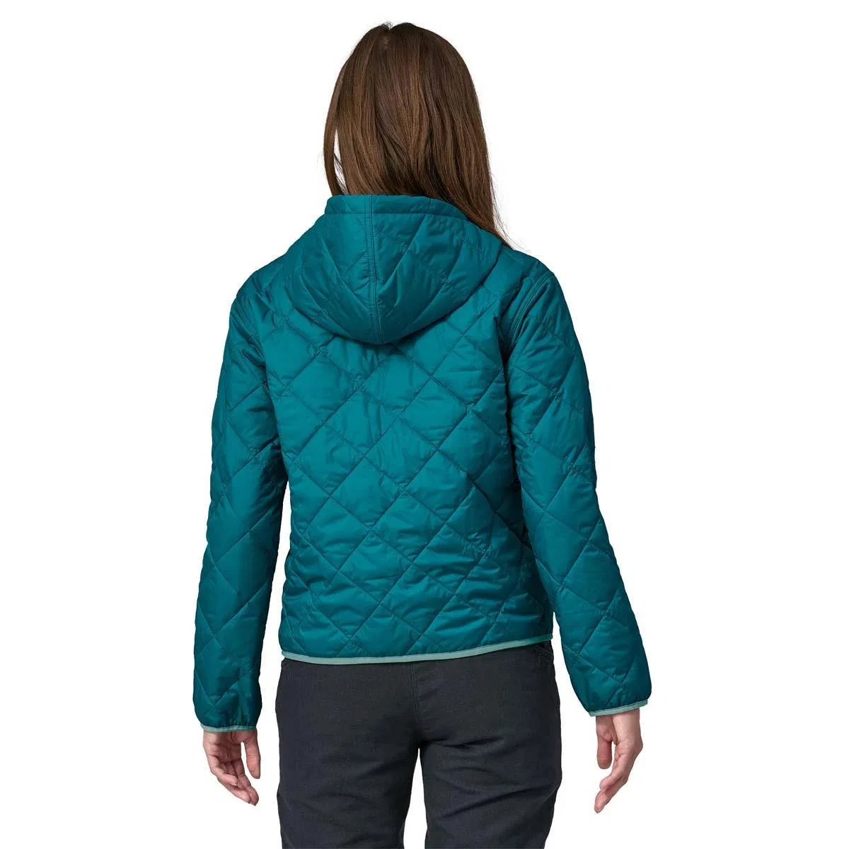 Женский утепленный бомбер с капюшоном Diamond Quilted Patagonia, Belay Blue — фото 2