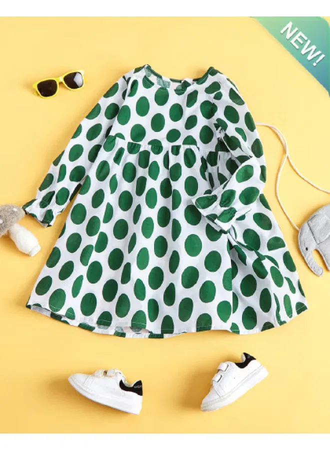 Платье детское с крупным горошком, модель Summer, Jeanswest, белый