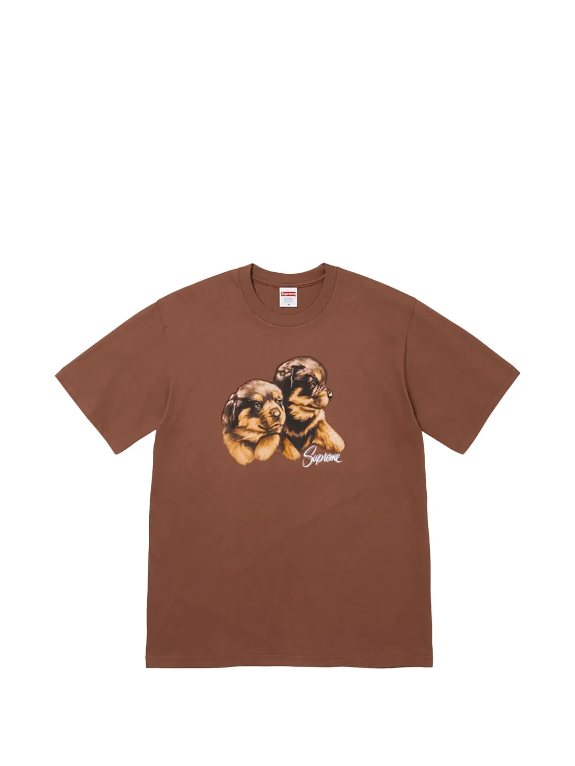 Футболка Puppies коричневая Supreme, коричневый