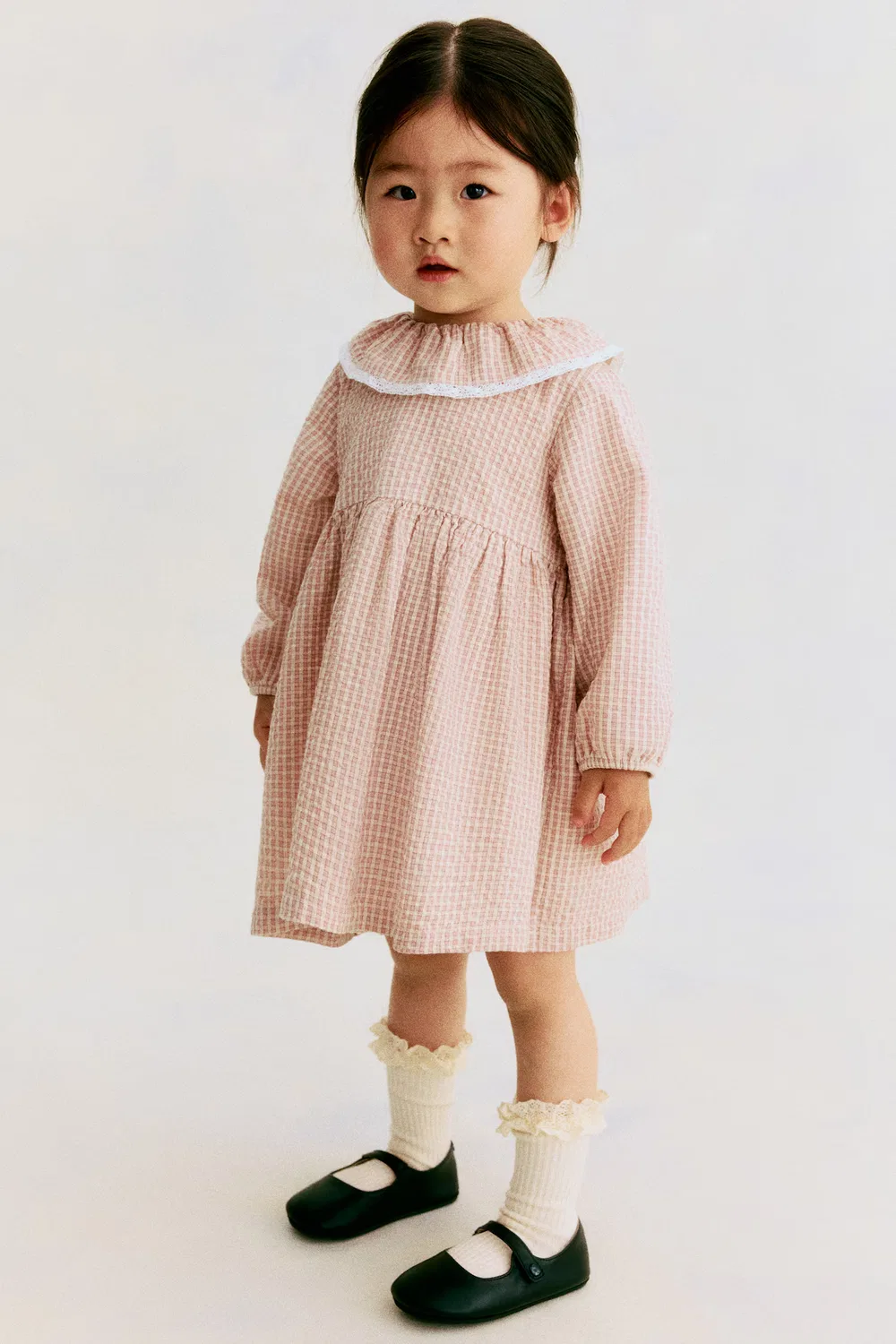 Хлопковое платье H&M, Hellrosa/Beige Kariert