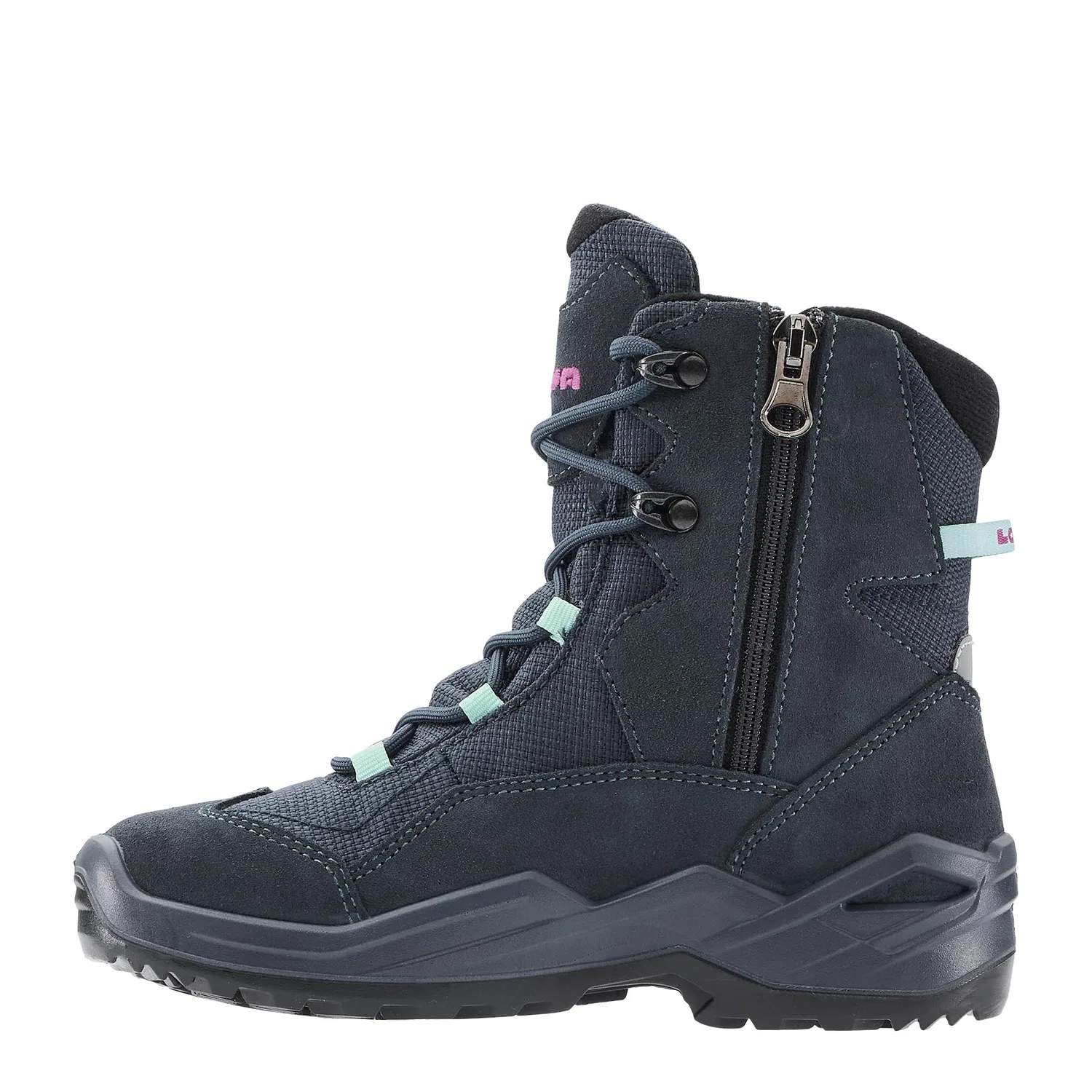 Детские ботинки для мальчиков непромокаемые Lino Gtx Hi Jr LOWA, Navy Rosso — фото 3
